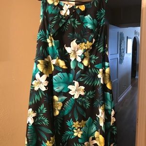 Black & Teal Hawaiian Swing Dress
